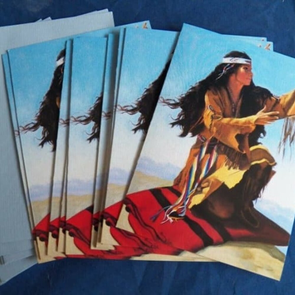 Sympathy Greeting Cards - Lot of 12 Bulk Lot - Spirit Western Indian - Religious